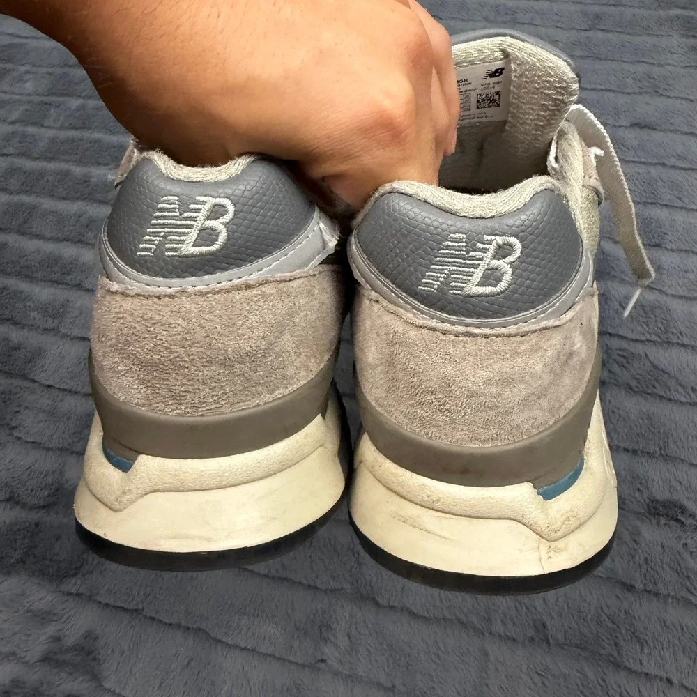 New Balance 998 Made in USA Grey Tan Suede Sneakers U998GR Mens 10.5